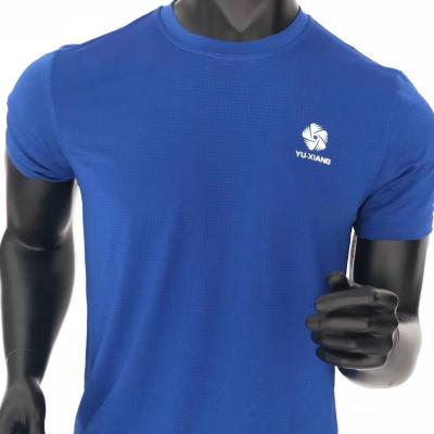 China Men's Gym T-Shirts Breathable Quick-Dry Sport T-Shirt Short Sleeve Polyester Men's Casual T-Shirts With Printing Blank T-shirt Active Wear for sale