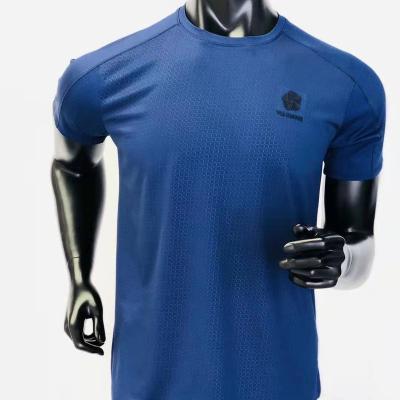 China Men's Active Wear White Breathable Quick Dry Casual T-shirt Sports T-shirt T-shirts Gym T-shirts Shorts Polyester for sale