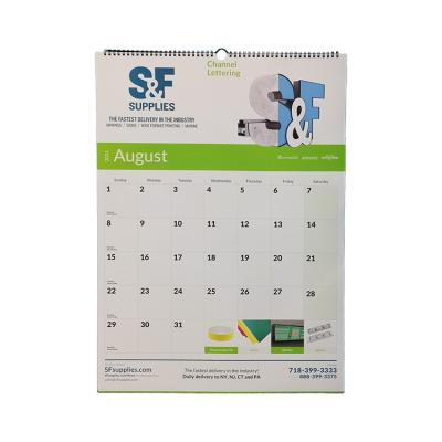 China Custom Annual Promotional 2022 Layout Advertising Wall Calendar Spiral Printing for sale