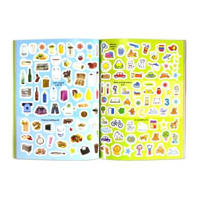 China Environmental Friendly Custom Printing Full Color Die Cut Kids Learning Textbook Sticker Books Printing for sale