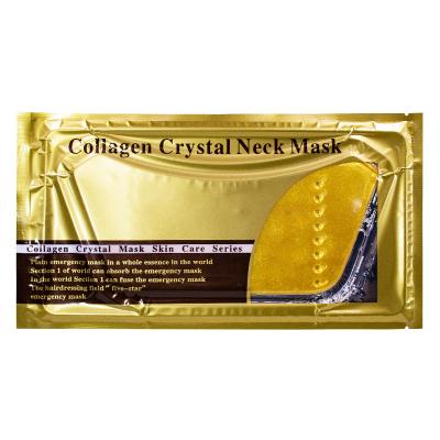 China Anti-wrinkle Wholesale Private Label 24 K Gold Bio-Collagen Neck Sheet Mask Custom Logo OEM 24K Gold Crystal Collagen Neck Mask for sale