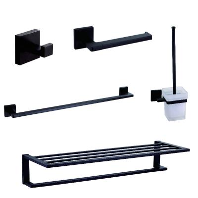 China Wall Mounted Type Black Brass Organizer Wholesale Bathroom Toilet Paper Holder Wall Hook Towel Holder Rack Kitchen Accessories for sale