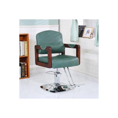 China Thru Barber Chair Wholesale Salon Furniture Leatherette Blackish Green Rotating Barber Chair for sale