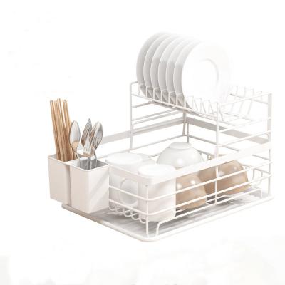 China 2021 Hot-selling Modern Kitchen Accessories Dish Plastic Rack Tray And Utensil Holder Storage Rack Dish Rack for sale