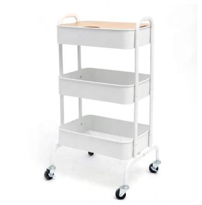 China Modern High Quality Multicolor 3 Tier Kitchen Triangle Cart Storage Shelf for sale