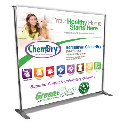 China Portable 8ft x 8ft Backdrop Display Stage and Repeat Trade Show Exhibition Display Telescopic Banner Stand for sale