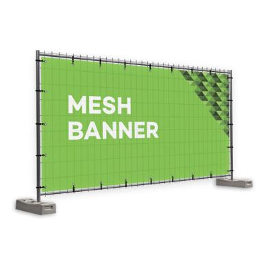 China Durable And Lightweight Custom Branded Fabric Fence Mesh Advertising Banner Flag for sale