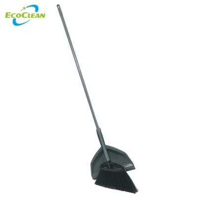 China EcoClean Long Durable Easy Quick Double Handle 120CM Angle Broom With Removable Dustpan Set for sale