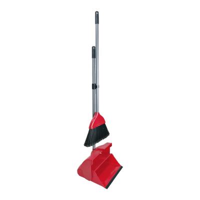 China Home Household Plastic Flip-Lock EcoClean Angle Lobby Windproof Broom And Dustpan Set for sale