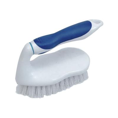 China EcoClean Sustainable Factory BSCI Customized Logo Comfort Handles Iron Handle Scrub Brush, Tile & Grout Brush, Scrubber Brush for sale