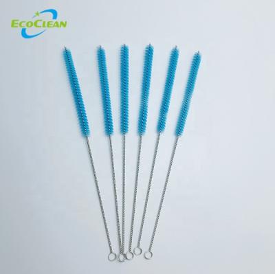 China Bottle Straw Tube Nozzles EcoClean Good Quality Small Nylon Bristle Straw Cleaning Brushes for sale