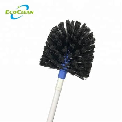 China Sustainable EcoClean Factory BSCI PVC Bristle Wall Corner Cleaning Round Cobweb Brush For Cobwebs Cleaning Cobwebs for sale