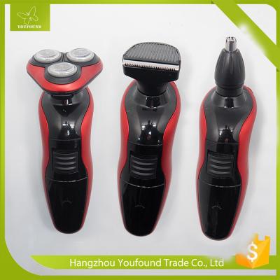 China KW-611-3 NEW 3 in 1 Exchangeable Shaver with Nose Hair Trimmer Kit for sale