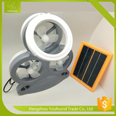 China AX-3MF LED Light 3 Mini Fans Rechargeable Solar Chargeable Mini Table Fan for sale