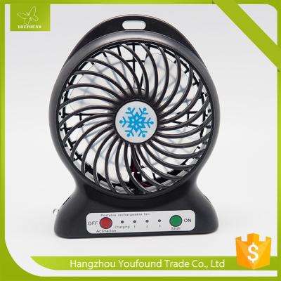 China BS-5600 Battery Operated Mini Fan USB Cord Charging DC Small Plastic LED Table Fan for sale