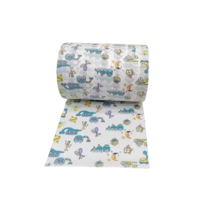 China Manufacture supply printed hot selling raw material for baby diaper brushed knitted fabric for frontal tape for sale