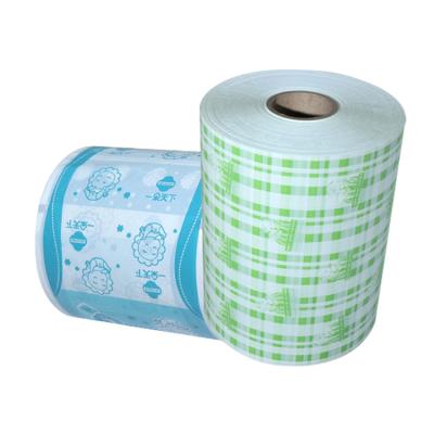 China Factory Direct Sales Waterproof Breathable Soft Color Printed Backsheet Roll Materia raw pe backsheet film for sale