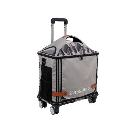 China High Quality Small Animal Trolley Bag Travel Carrier Pet Trolley 4 Wheels Bag Waterproof Pet Bag Cat Trolley for sale