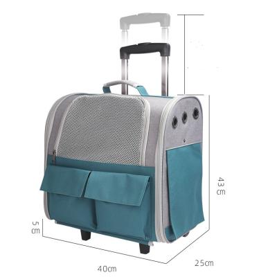 China Viable Wholesale Pet Cart Bags Foldable Manufacturer Dogs Backpack Trolley Carrier Bag Outdoor Travel for sale