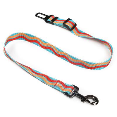 China Custom Custom Adjustable Custom Leashes Print Car Dogs Nylon Pet Seat Belt for sale