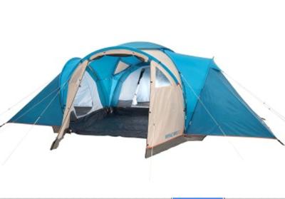 China Modern Polyester Fabric Fiberglass 3 Room 6person Family Tent For Camping for sale