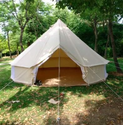 China Waterproof And Rust Resistant 5+ Person Tent Type And Pole Diameter 5m Cotton Canvas Steel Material Bell Tent for sale