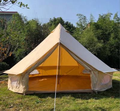 China Straight tie type camping teepee tent, waterproof cotton tent, 6m bell tent for sale