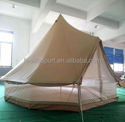 China Glamping and 5+Person Bell Tent Double Layer Steel Tube Pole Material Type yurt for sale