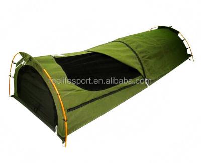 China Waterproof UV-Resistant High Quality Canvas Fabric Single Tunnel Tent Loot Tent For Camping for sale