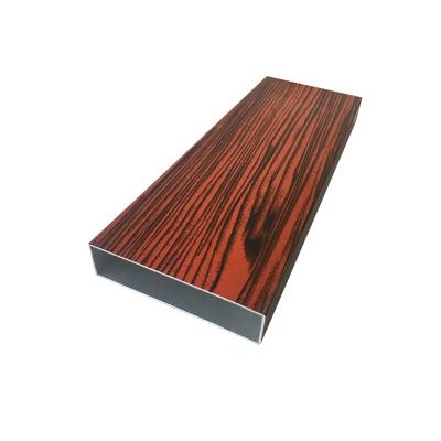 China High Quality Customized Decorations Color Square Grain Aluminum Window And Door Wood Profile for sale