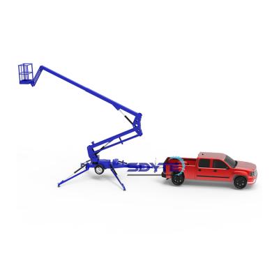 China Hotels 10-20M Trailer Telescopic Articulated Cherry Picker Spider Lift Trailer Mounted Boom Lift for sale