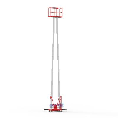 China Hotels CE Approved Aluminum Alloy Hydraulic Aerial Work Platform Aluminum Single Mast Lift for sale