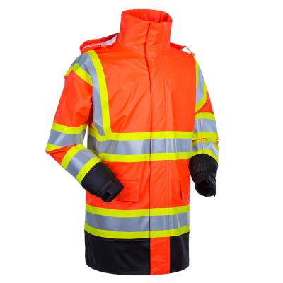 China Custom High Visibility EN343 Reflective Jackets Men's Waterproof Winter Waterproof Jacket for sale