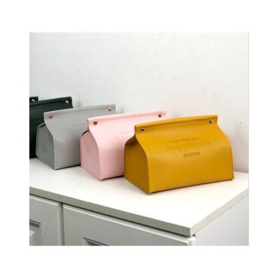 China Tissue Box Best Selling PU Leather Tissue Box Tissue Box Household Toalet Paper Holder For Table for sale