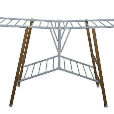 China SHOW 2022 new style wood and metal folding hanger stand k wings type folding mannequin hanger stand for sale