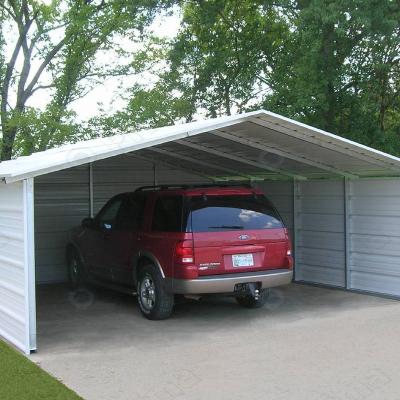 China Low Cost Steel Structure Structural Roofing Prefab Car Garage for sale