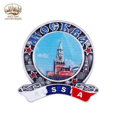 China Fashion Russia Customized City Pattern High Quality Oval Promotional Souvenir Zinc Alloy Fridge Magnets for sale