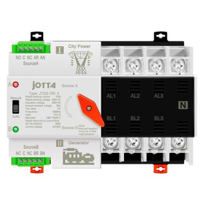 China JOTTA W2R PC Rail Mounted ATS Type JTQ30-100 Automatic Transfer Switch 4P 100A 220V Auto-Manual Din for sale