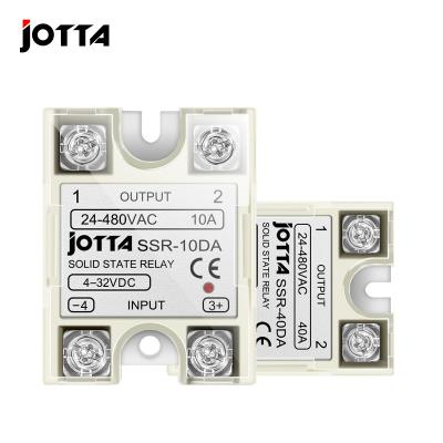 China JOTTA SSR Solid State Relay Module 10DA DC Control AC Single Phase SSR SSR With Plastic Cover For PID Temperature Control for sale