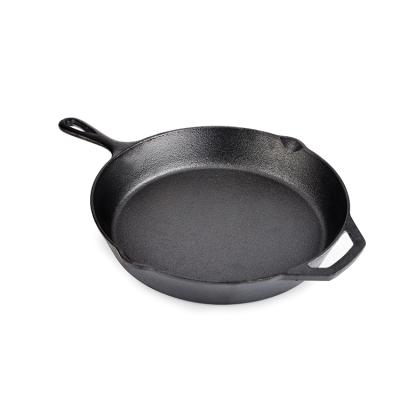 China Sustainable Pan Pan Long Handle Smooth End Iron Small Cast Iron Skillet for sale