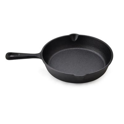 China Sustainable Practical Cast Iron Cookware , Nonstick Cast Iron Skillet With Curved Handle for sale