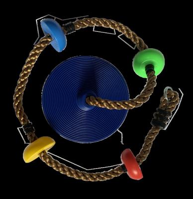 China Modern Multicolor Climbing Rope With Monkey Swing Kids Rope Climber Disc Swing For Backyard Obstacle Course Training for sale