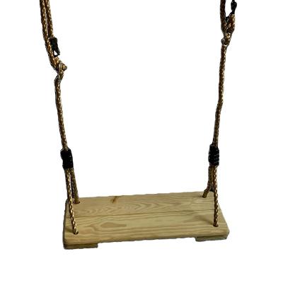 China Modern Hanging Wooden Swing Seat Pine Wood Swing With Antiseptic Treatment For Outdoor Use for sale