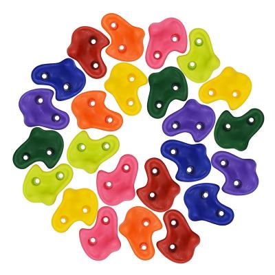 China PP 24 Pcs Kids Climbing Wall Stones With Drill And Wrench High Quality Playground Climbing Rocks for sale