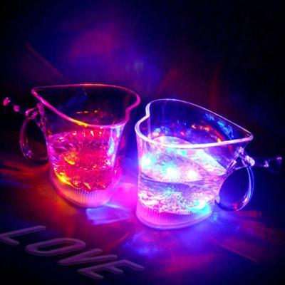 China Valentine's Day Luminous Tanabata Wine Glass Cup LED Light Induction Love Water Partty Luminous Cup Romantic Couples for sale