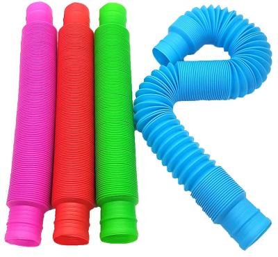 China Children's toys decompression toys, sensory telescopic bellows, novelty colorful tubes, stretch tubes wiggle toys for kids for sale