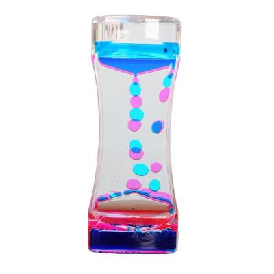 China Children's Toys Two Color Oil Leakage Hourglass Timer Decompression Liquid Acrylic Stunning Opens Creative Gifts for sale