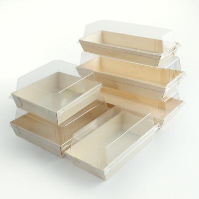 China Custom Biodegradable Biodegradable Take Out Disposable Lightweight Wooden Sushi Bento Packaging Box for sale