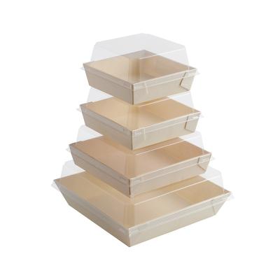 China Disposable Biodegradable Wooden Lunch Box Bento Box Takeout Food Box for sale