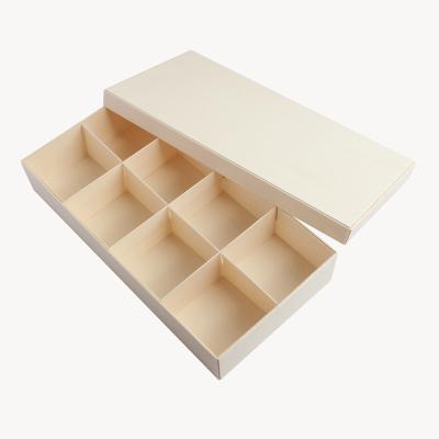 China Disposable Disposable Wooden Takeaway Storage Fast Food Fruit Sushi Packaging Box Tray With Compartments Container for sale